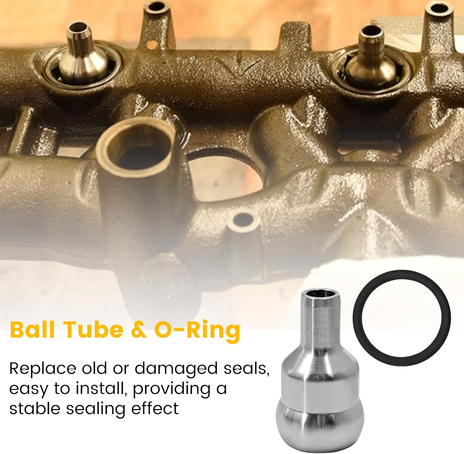 Stand Pipe Dummy Plug & Ball Tubes High Pressure Oil Rail Ball Tube Repair Kit Compatible with Ford Powerstroke 6.0L 2004-2007 904-293 6E7Z-9A332-B