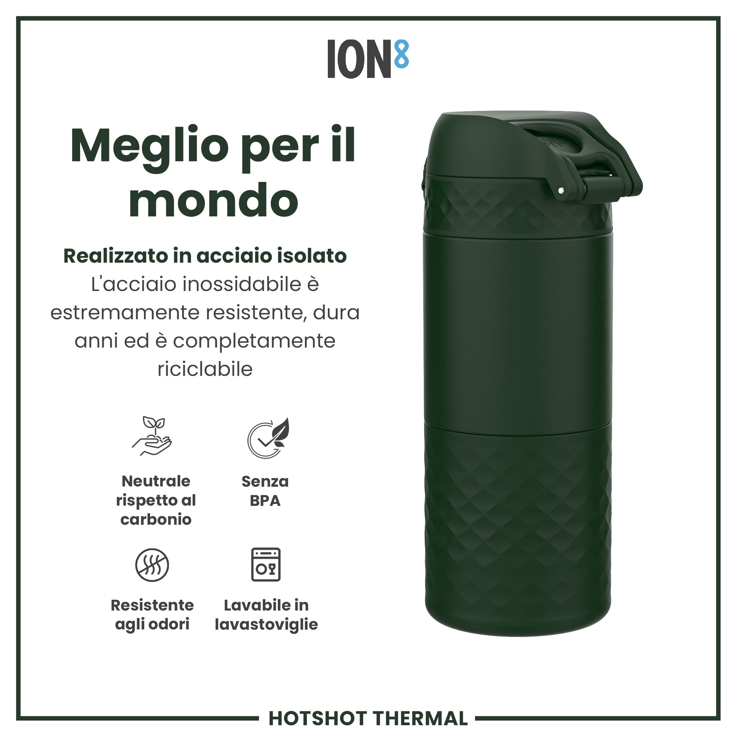 Tazza Termica Ion8 HotShot 360ml - A Prova Di Perdite, Acciaio Inox, Lavabile In Lavastoviglie - Foto 14