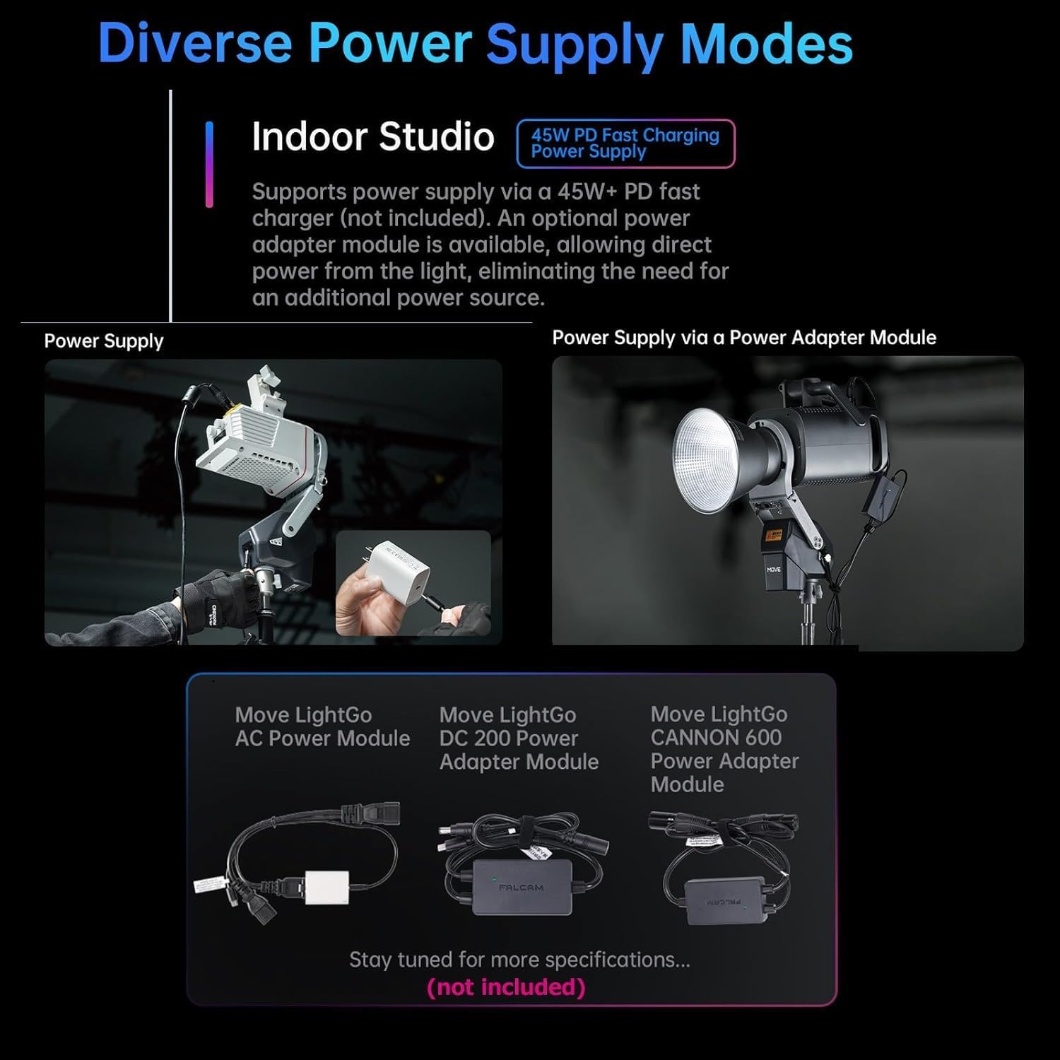 Falcam Move LightGo Bowens Mount Portable Version M - Compatible with Aputure Godox Nanlite, A Turning Point of Light Control