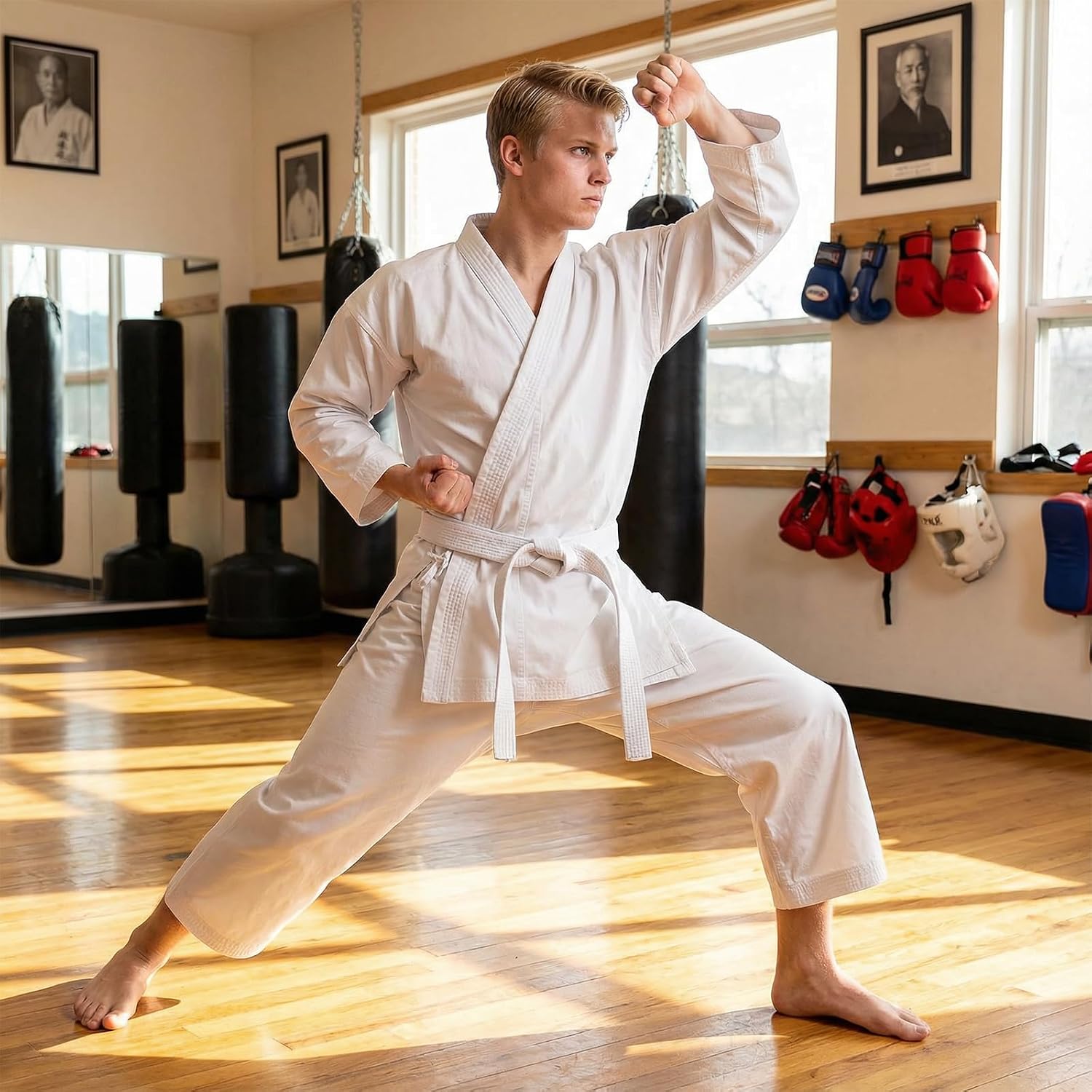 Martial Arts Belt,White Karate Belts,for Beginners to Advanced | Heavy-Duty Karate Belt of Taekwondo Belt,Martial Arts Belts for Beginners to Advanced, Non-Slip Knot Design,
