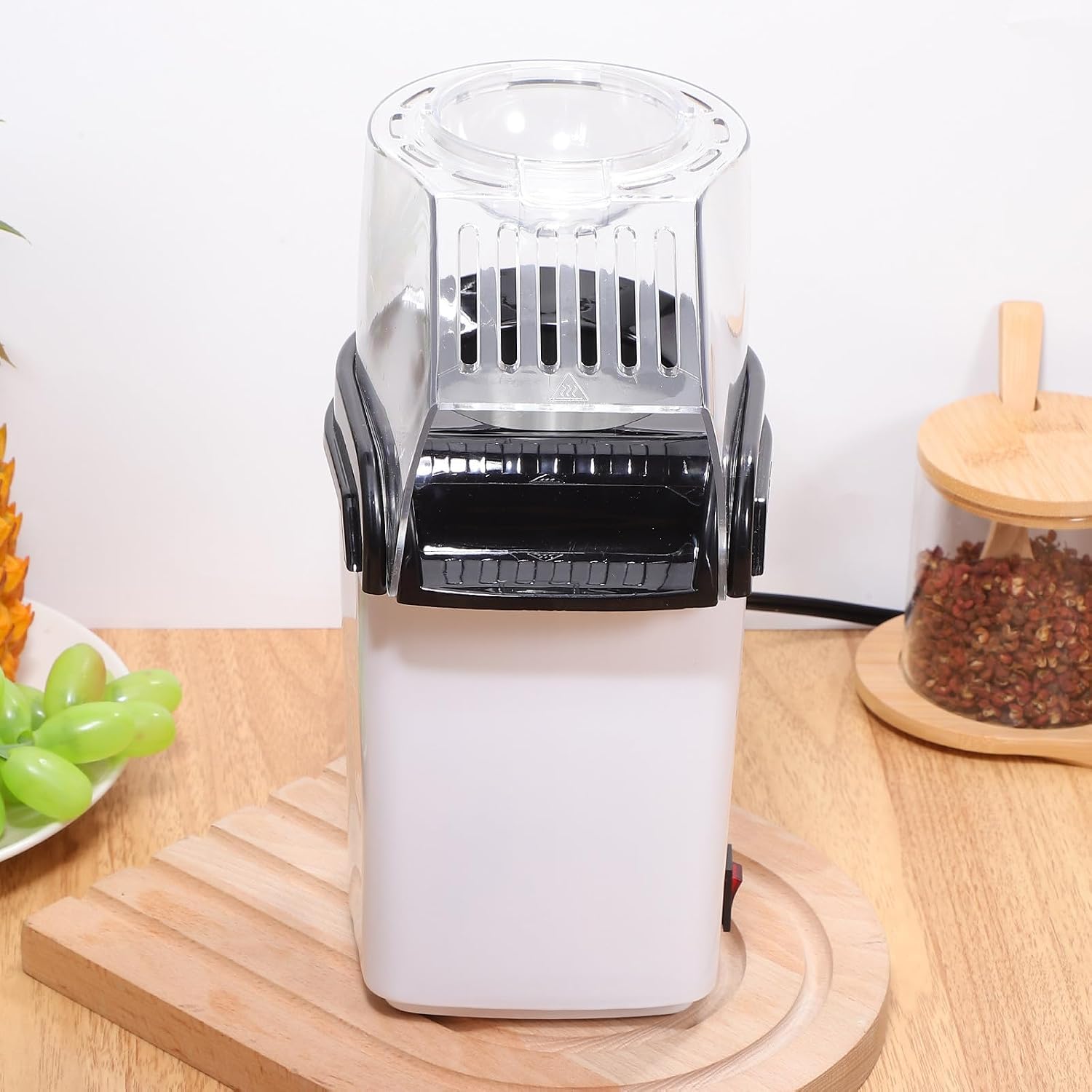 Electric Hot Air Popcorn Maker with Automatic Ejection, 1200w