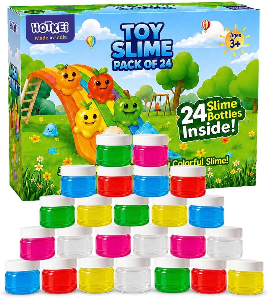 HOTKEI Pack Of 24 Scented Multicolored Toy Slime Gel for Kids 3 to 10 years