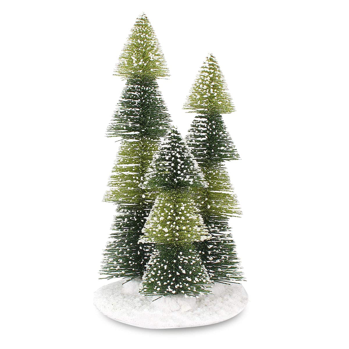 Mini Christmas Tree, 3 in 1 Artificial Small Pine Tree Plastic Winter Snow Ornaments Tabletop Trees Decor 12"/30cm with Wooden Bases for Xmas Holiday Party Home Tabletop Tree