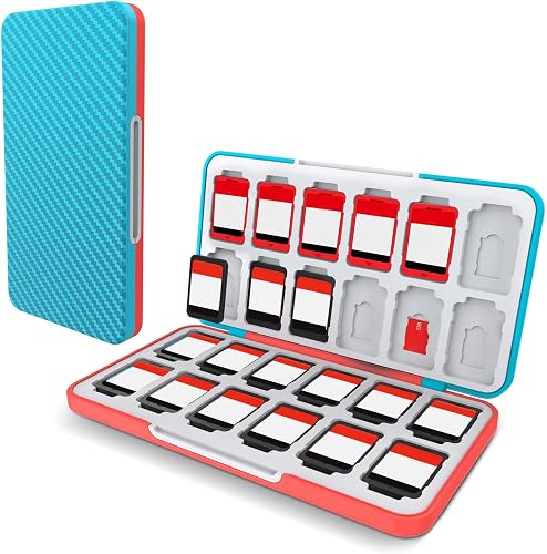 HEIYING Game Card Case for Switch&Switch OLED Game Card or Micro SD Cards,Custom Pattern Switch Game Card Case with 24 Game Card Slots and 24 Micro SD Card Slots.