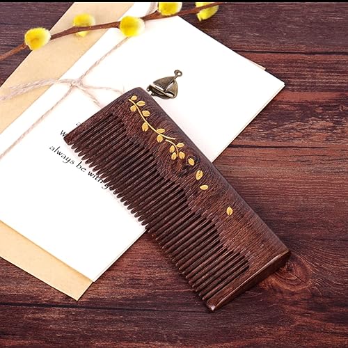 Miniatura 8 de Peine de madera de sándalo, 100% natural, antiestático, peine de madera para la salud del cuero cabelludo y el cabello, mejora la circulación