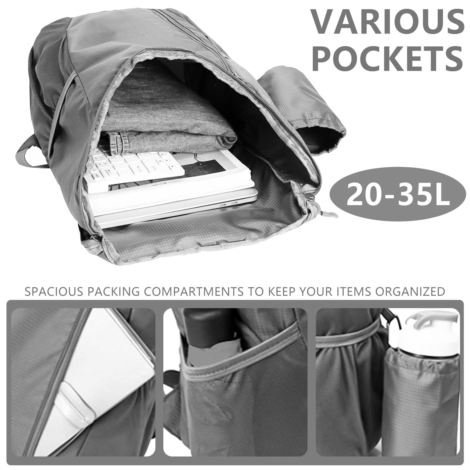 Yoolly Lightweight Foldable Backpack, Small Hiking Rucksack - Image 4