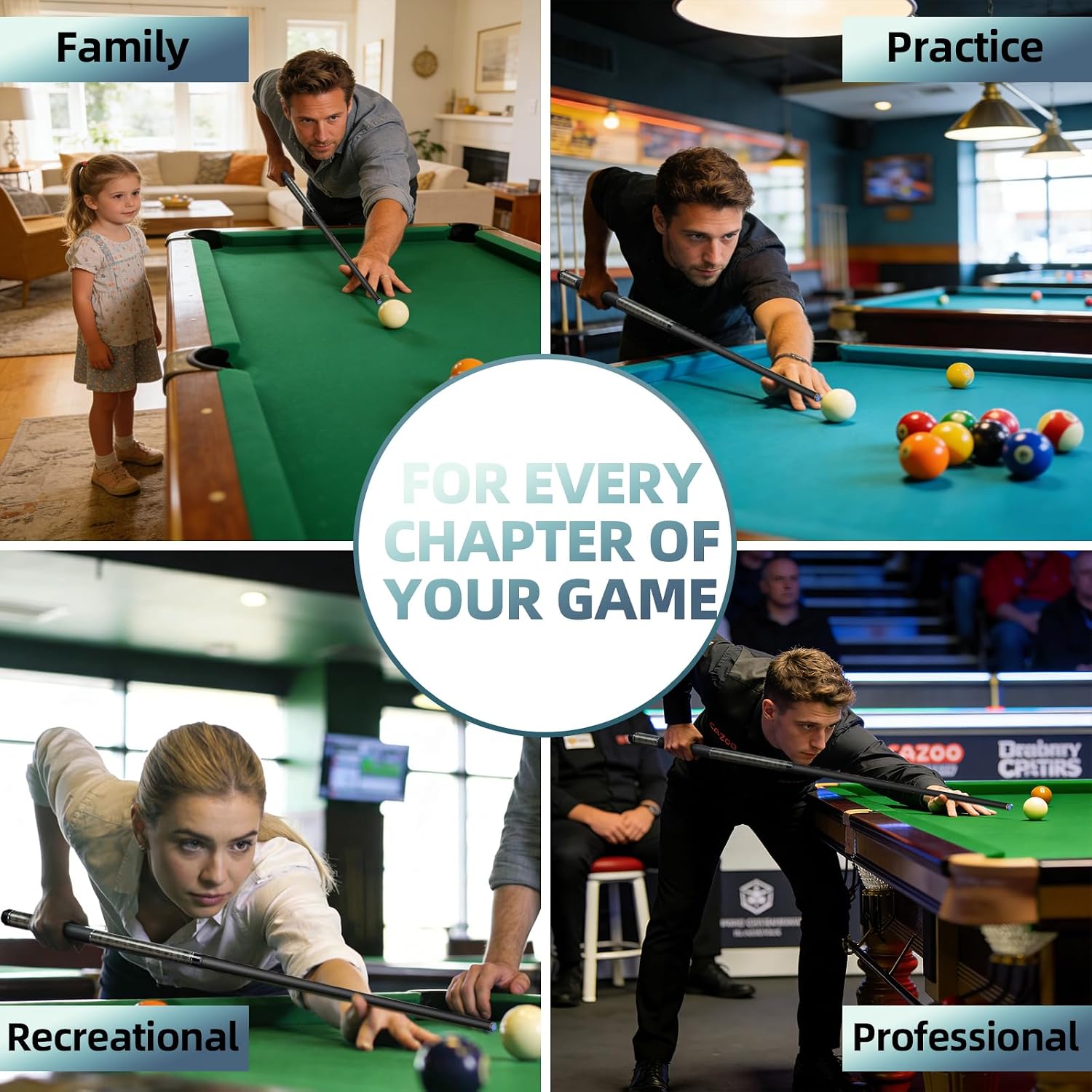 Kmise Carbon Fiber Pool Cue, 100% Carbon Fiber Shaft 58" Professional Low Deflection Pool Sticks for Adults Full Carbon Technology, 12.5mm Tip, 19.5-23oz, Professional Billiard Cue Stick