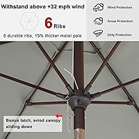 Vista 5 de ABCCANOPY Sombrilla de patio al aire libre de 7.5 pies, sombrilla de mesa con protección UV con manivela para una fácil instalación, adecuada
