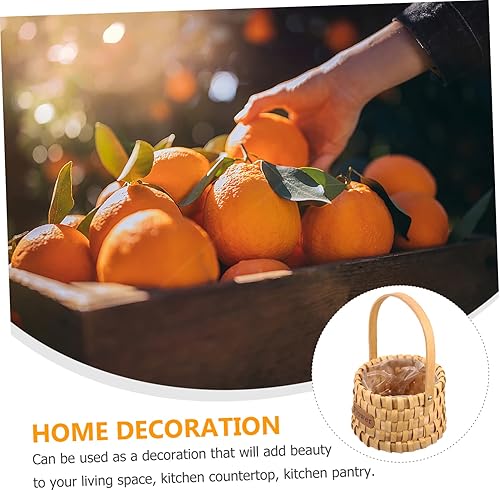 Miniatura 3 de jojofuny Cesta tejida a mano tejida para picnic, cesta de regalo con asa, cesta de almacenamiento de flores, cesta de sauce para plantas, cesta de