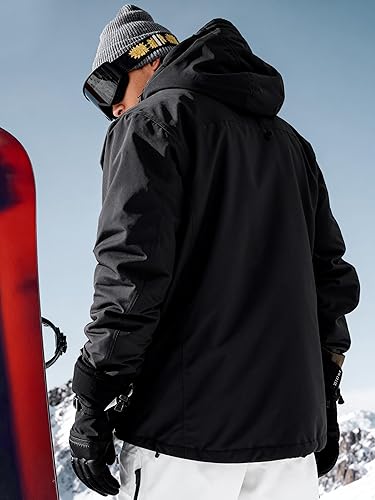 Miniatura 2 de FREE SOLDIER Chaqueta de esquí impermeable para hombre, con forro polar, abrigo de nieve cálido de invierno con capucha costuras totalmente selladas