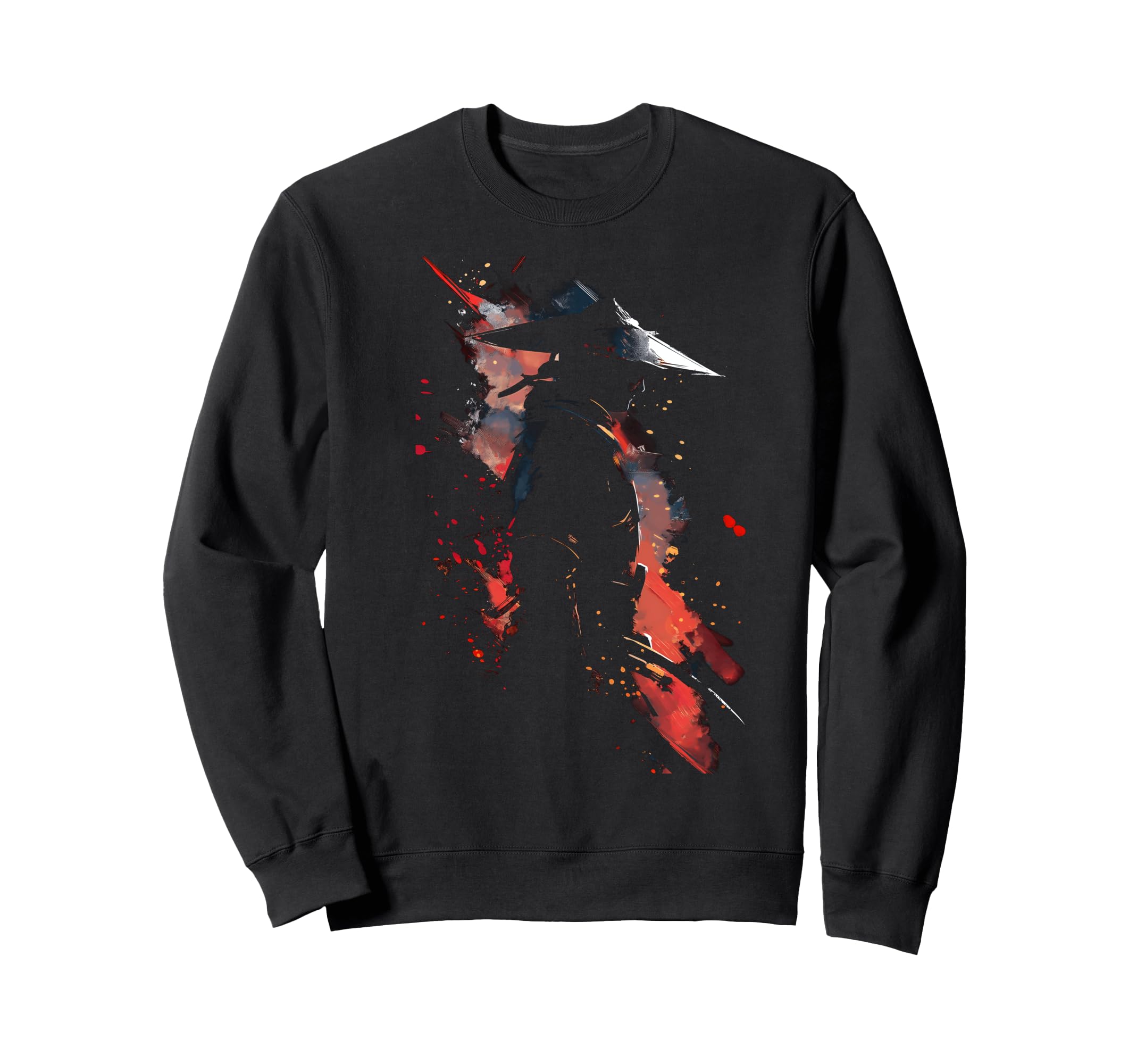 Samurai Fantasy Japanese Ronin with shogun Katana Silhouette Sweatshirt