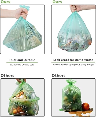 Miniatura 8 de AYOTEE Bolsas de basura pequeñas de 2.6 galones, bolsas de basura compostables para baño, 125 bolsas de compostaje para cocina, baño, oficina, 10