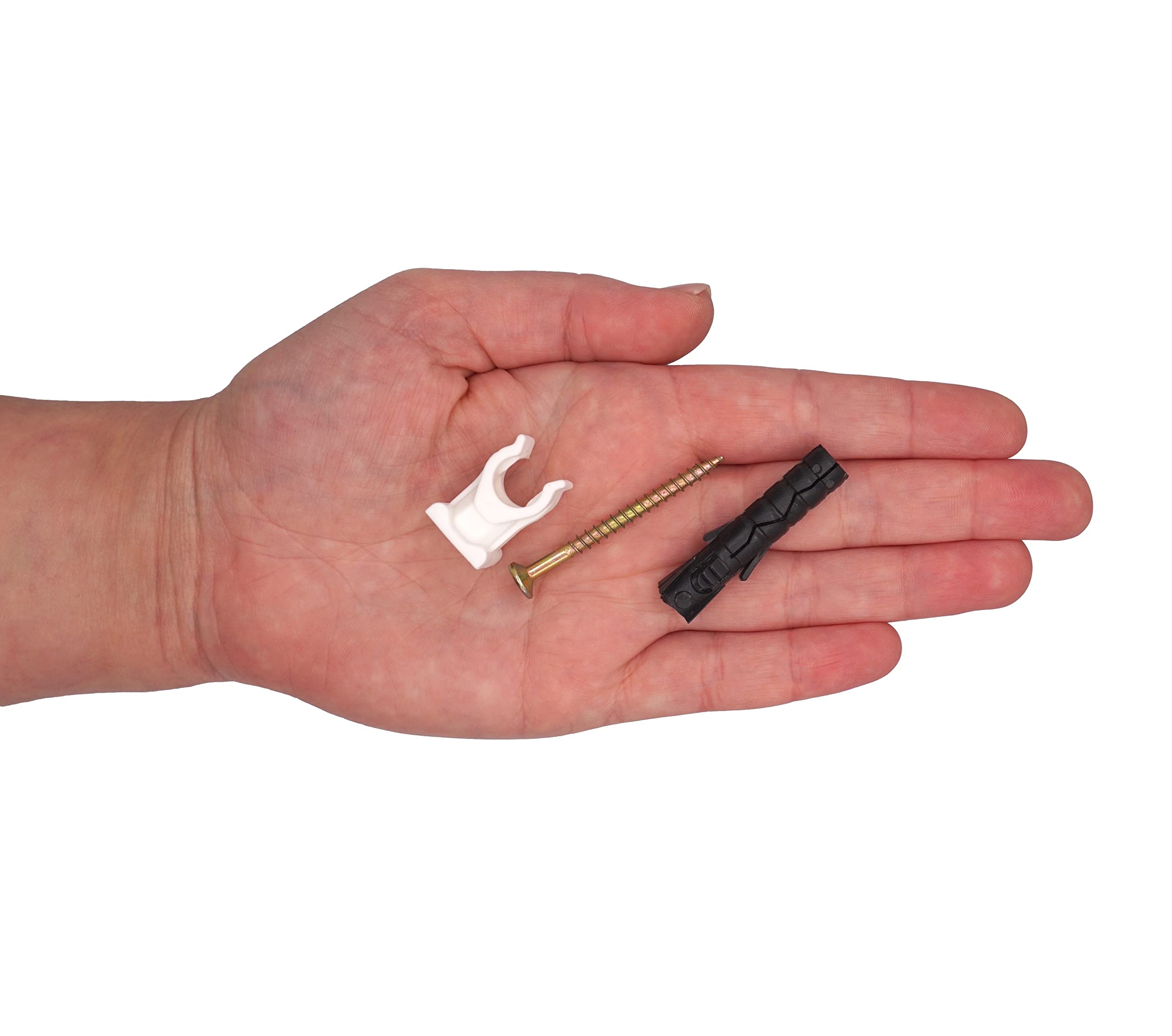 SKIR'CO (50 piezas) Clips de tubo, abrazaderas de plástico para tuberías de 10 mm, abrazadera de tubo tipo U, ganchos de manguera, clips blancos de tubería