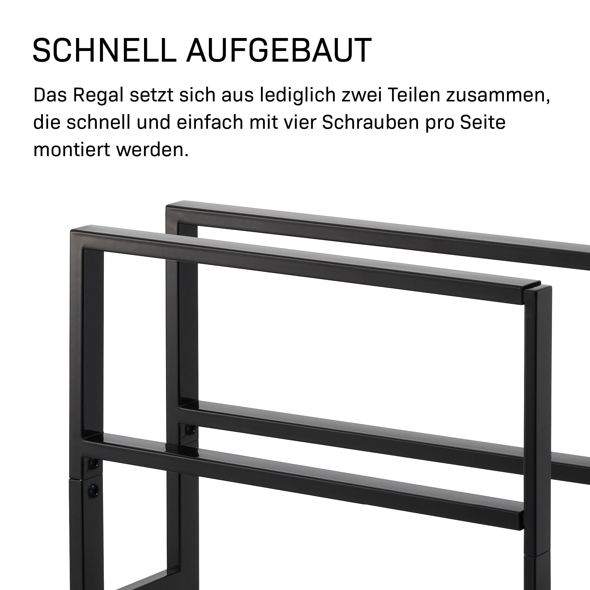 YAMAZAKI Line 2-stöckiges ausziehbares Schuhregal, schwarz