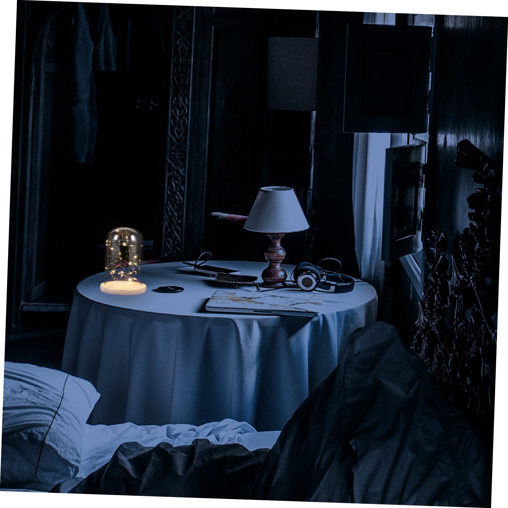 HOODANCOS Bell Jar Display Dome Led Warm Fairy String Lights Low Power Consumption Lamp