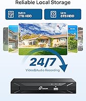 Vista 4 de Loocam 4MP PoE Security Camera System, 8 Wired Bullet Cameras for Home Security, 5MP NVR 24/7 Recording for Surveillance Security, Person Vehicle