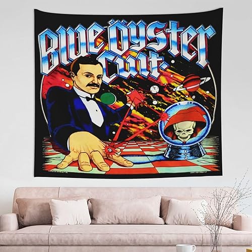 BESUCHER Tapiz de banda de culto musical de ostra de roca azul, tapiz para colgar en la pared, tapiz para dormitorio, hogar, habitación, fiesta,