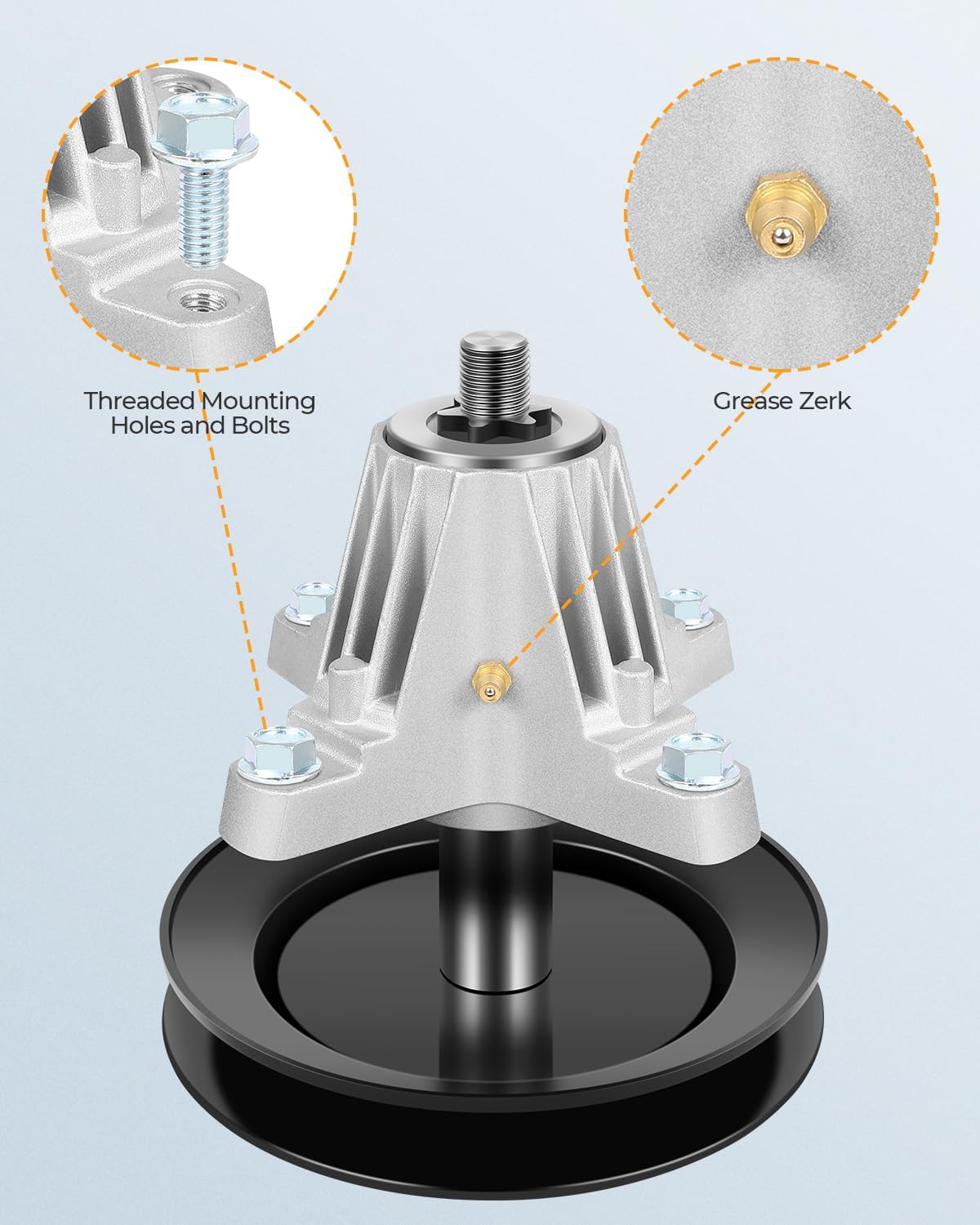 Lawn Mower Spindle for Cub Cadet Craftsman Columbia Huskee Troy-Bilt Murray 42 inch Deck Lawn Mowers Mandrel Assembly Replacement Part Number 618-04822 918-04822B 618-04889 2-Pack