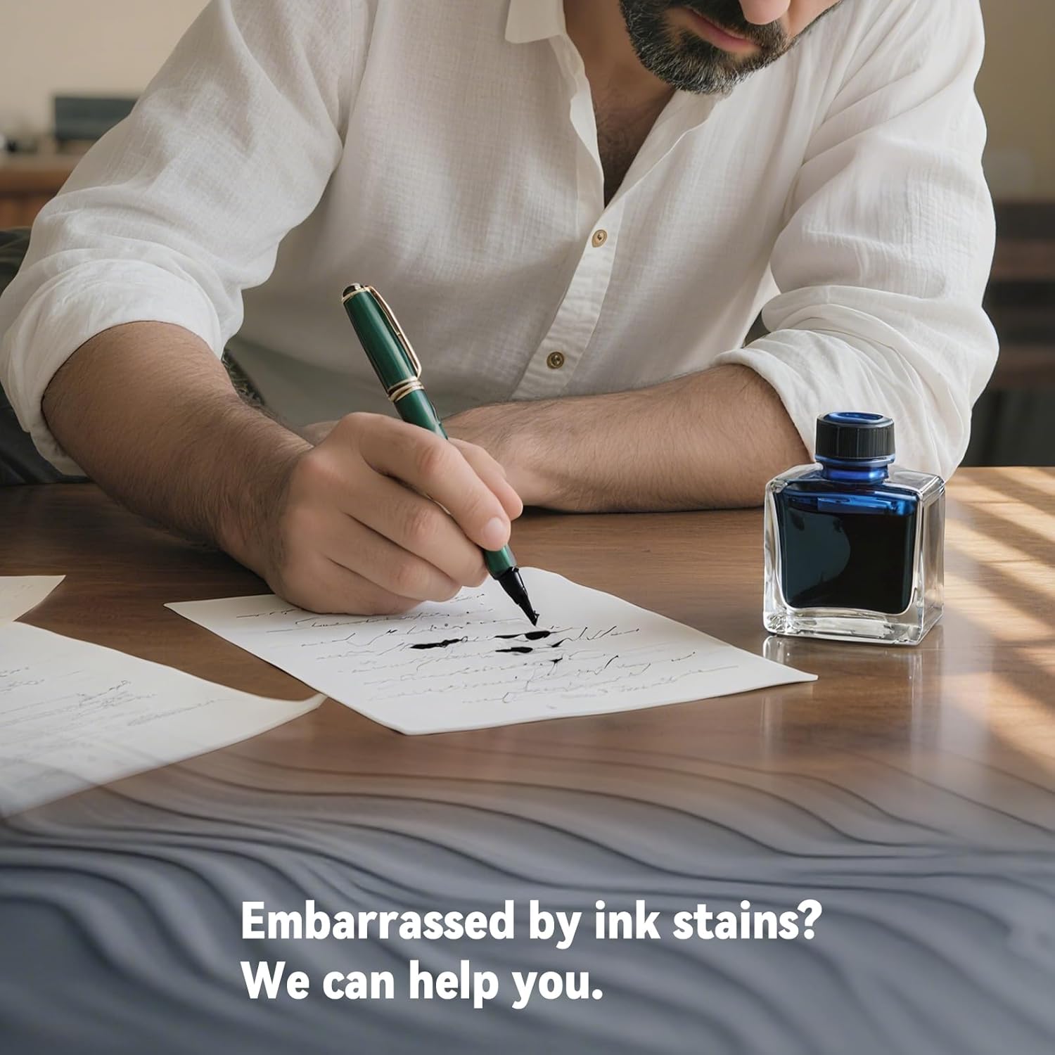 YUNCHUN Fountain Pen Set, Refillable Fountain Pen with 10 Ink Cartridges, Pen Sets for Men Gift, Fountain Pen Medium Nib, Boligrafo Elegante Black Ink, Streamline Design Ink Pen, Brown - Image 4