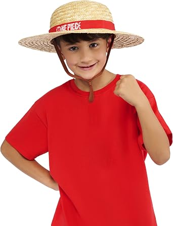 Rubies One Piece Monkey D. Luffy Kids Straw Hat with Red Band and Cord