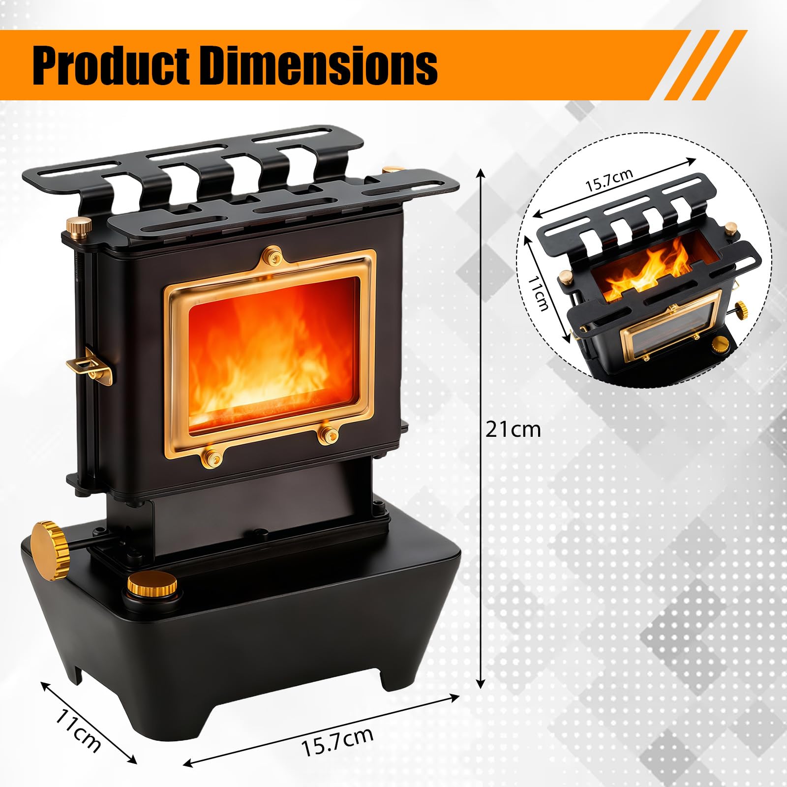 Tragbarer Petroleum Laterne mit 525ml Öltank Petroleum Camping Heizung Stove Multifunktionale Campingkocher mit Aufbewahrungstasche für Außenbeleuchtung Erwärmung Kochen