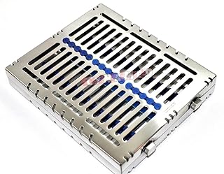 1 German Dental Autoclave Sterilization Cassette Rack Box Tray for 15 Instrument Blue CYNAMED