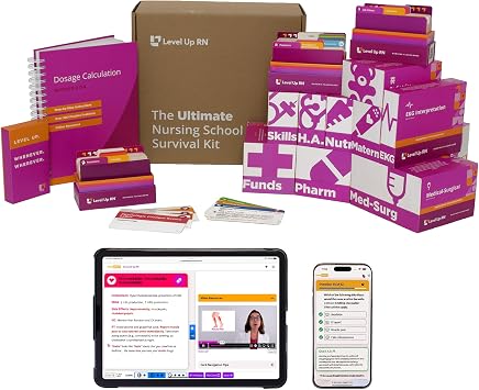 Ultimate Nursing School Survival Kit Over 1900 Flash Cards for Pharm + 10 Core Nursing School Subjects - Includes Dose Calc Workbook Only Essential 2026-2027 NCLEX ATI HESI Tested Info