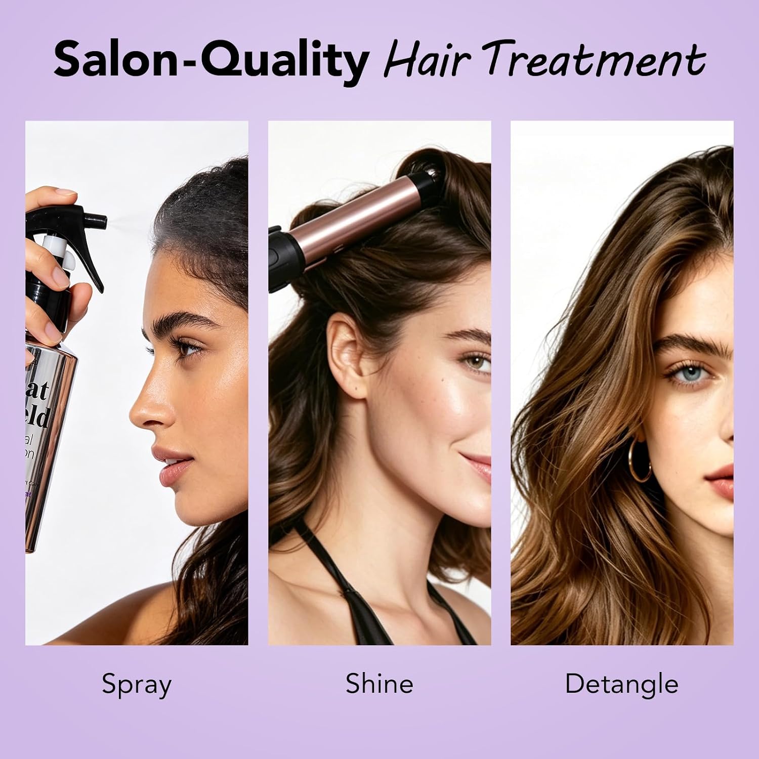 Keratin & Argan Oil Heat Protectant Spray, Thermal Heat Shield, Anti Frizz Hair Spray,Leave In Conditioner for Hair Styling (Flat Iron/Curling/Blow Dry), Sulfate Paraben Free