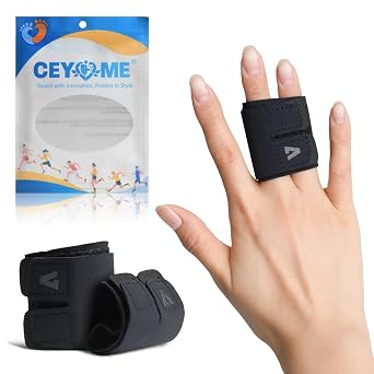 Finger Splint - Adjustable Trigger Finger Splint Support for Fingers Strain, 2 Pack, Breathable Elastic Brace for Daily Tasks & Sports - Black, M Size