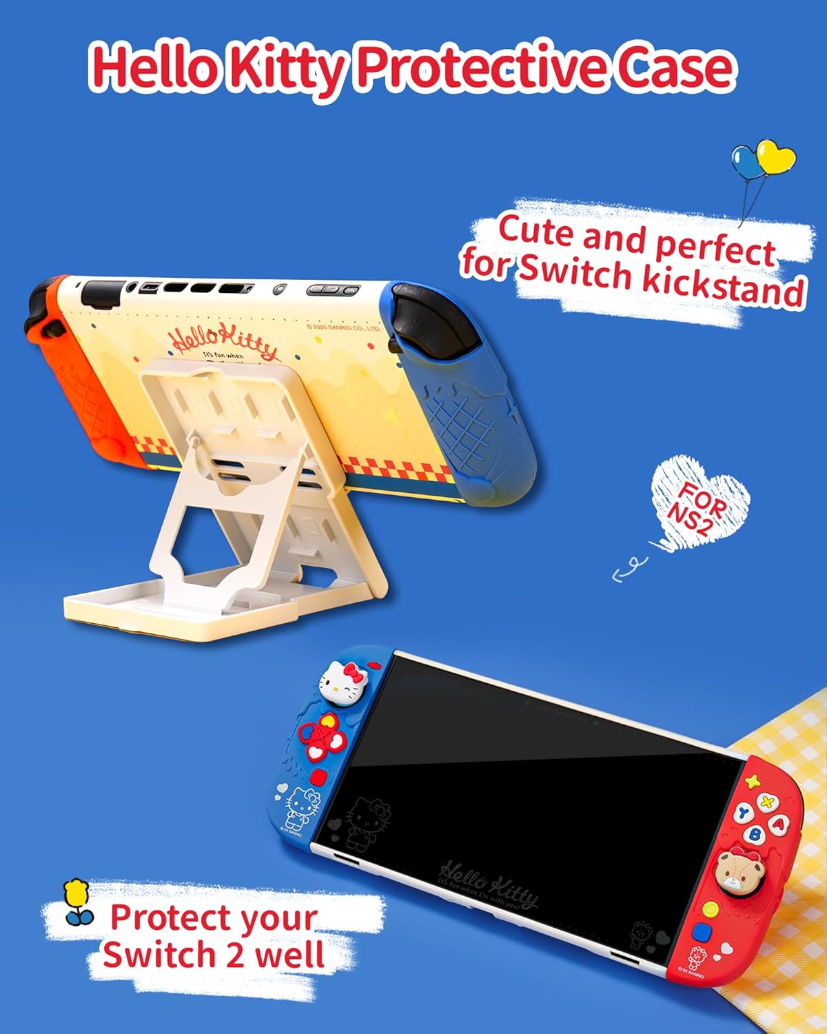 Kuitmor Switch Accessories Bundle for Switch 2 : Carrying Case, Protective Case, Game Card Case, Screen Protector, Playstand, Thumb Grip Caps and More (For Switch 2 2025 Model)