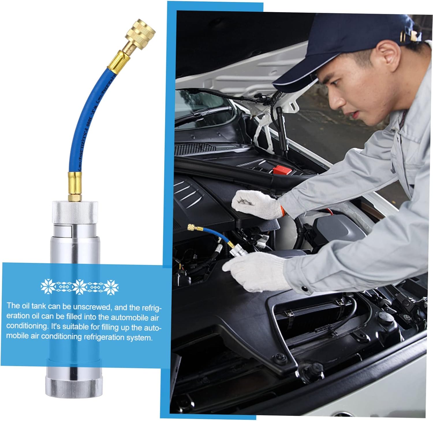 Ciieeo Oil/dye Injector Injection Tool Oil Filling Tube Made for Professional Use Leak Detection Compatible