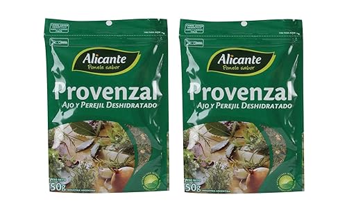 ALICANTE Provenzal (Ajo y Perejil Deshidratado) 1.76oz. - Paquete de 2  Provenzal (ajo y perejil deshidratado) 1.7 oz. - 2 unidades.