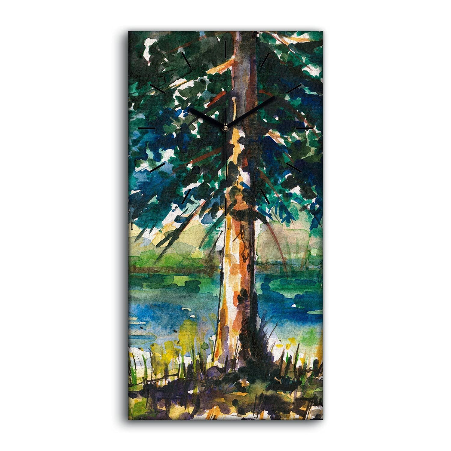 Horloge sur toile 30x60cm art mural paysage nature haut de gamme