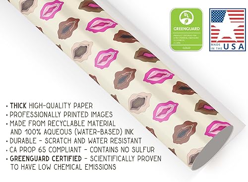 Miniatura 4 de Papel de regalo con patrón de vagina, papel de regalo de despedida de soltera NSFW, decoración de fiesta sexual (una hoja de 20 x 30 pulgadas)