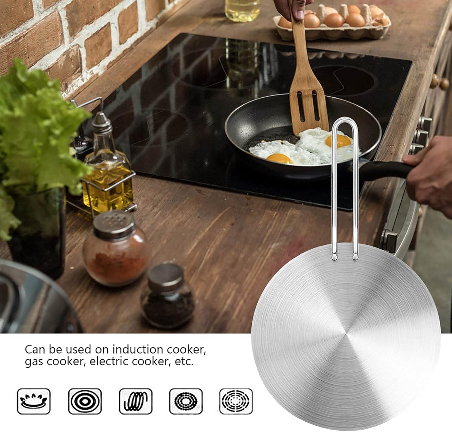 Stainless Steel Heat Diffuser Plate, Heat Induction Plate Adapter Converter, Electric Cooker Accessories for Kitchen (24cm)