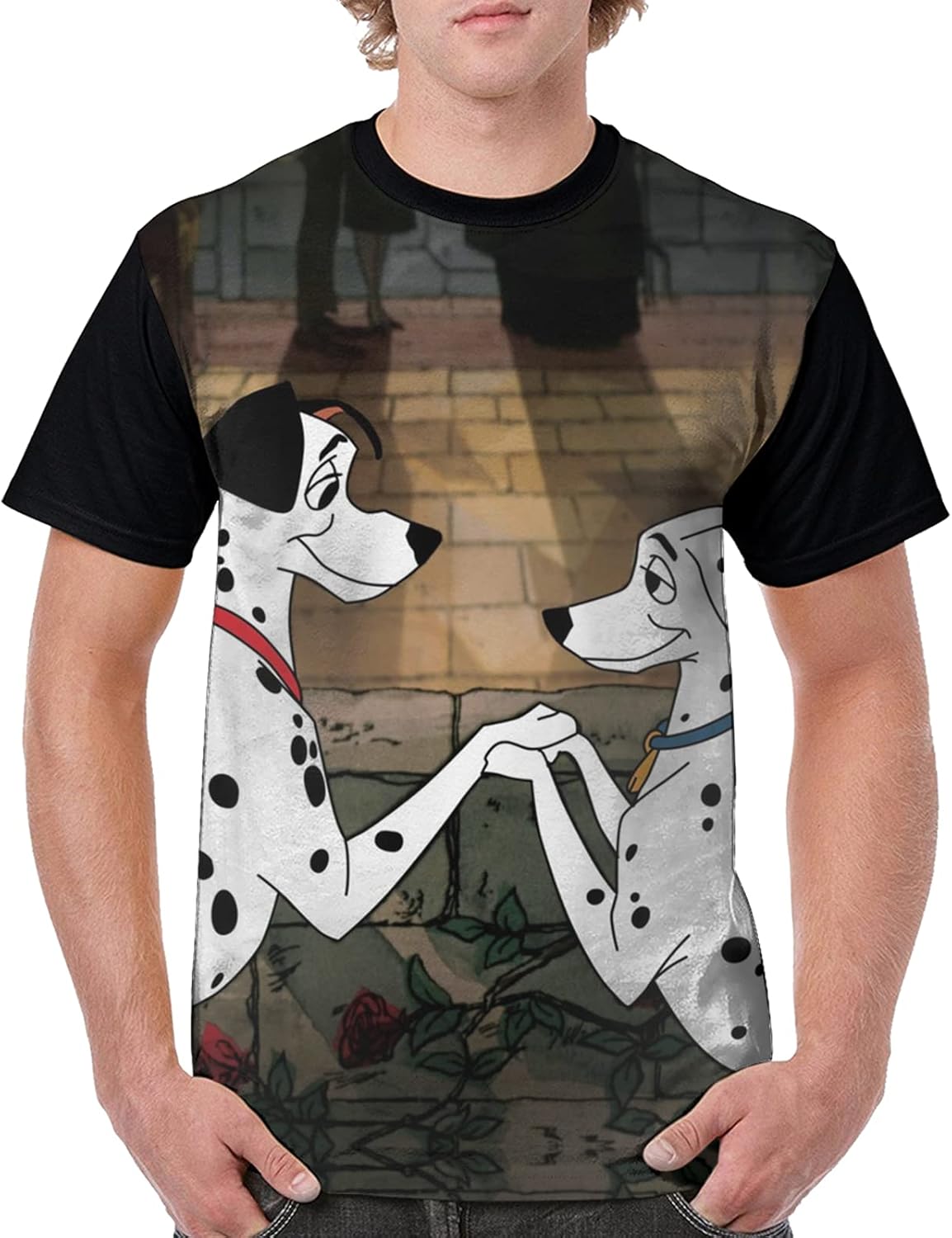 Amazon Co Jp 101匹わんちゃん 2 新品人気 男性の半袖 ポリエステル 丸首 半袖 速干 メンズ レディース 夏服 シンプル 運動 ティーシャツ 通学 通勤 フルtシャツ ステューシーtシャツ ブラック カップル服 服 ファッション小物