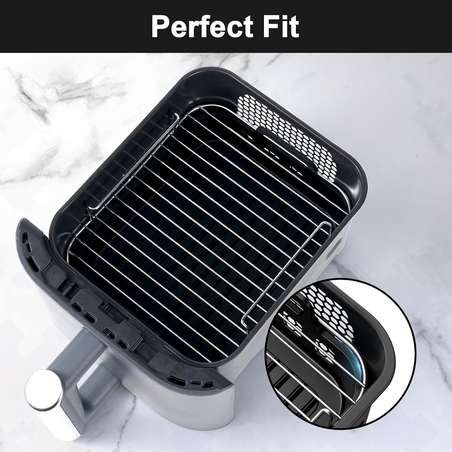 Silicone Air Fryer Liners 2 Pcak for Ninja DZ401 DZ550 DZ302 SL401 SL451 COSORI, Chefman, Instant DoubleStack XL Air Fryer and 6-in-1 9-10QT Dual Baskets, Reusable AirFryer Accessories - Image 3