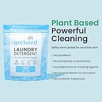 Vista 3 de Orchard - Detergente para ropa en polvo de limpieza profunda natural para pieles sensibles, sin fragancia, ingredientes eficaces a base de plantas