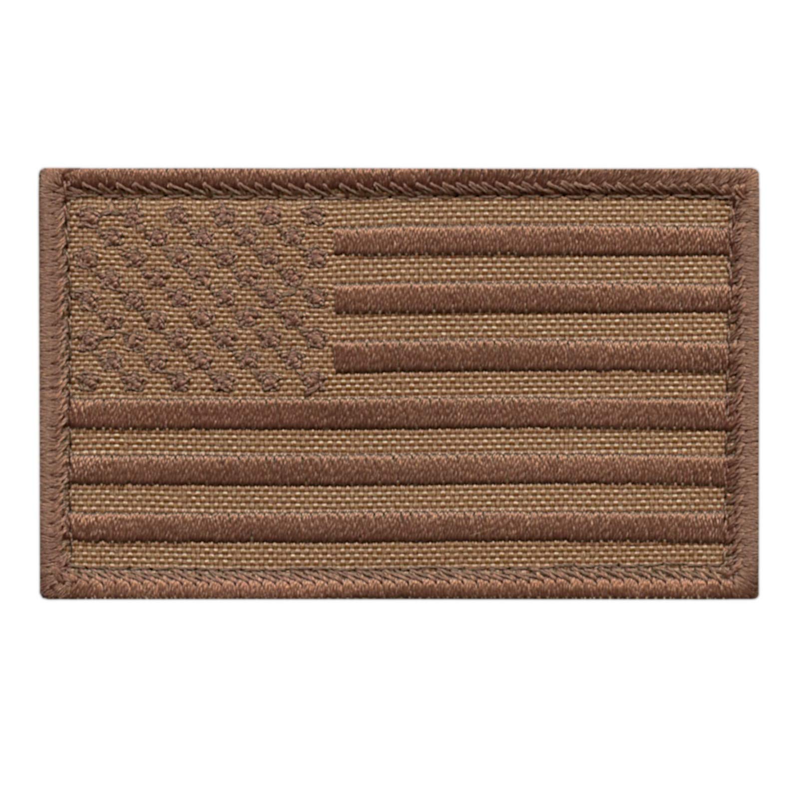 USA American Flag Tan Coyote Brown 2x3.25 Stars and Stripes Tactical Morale Fastener Cap Patch