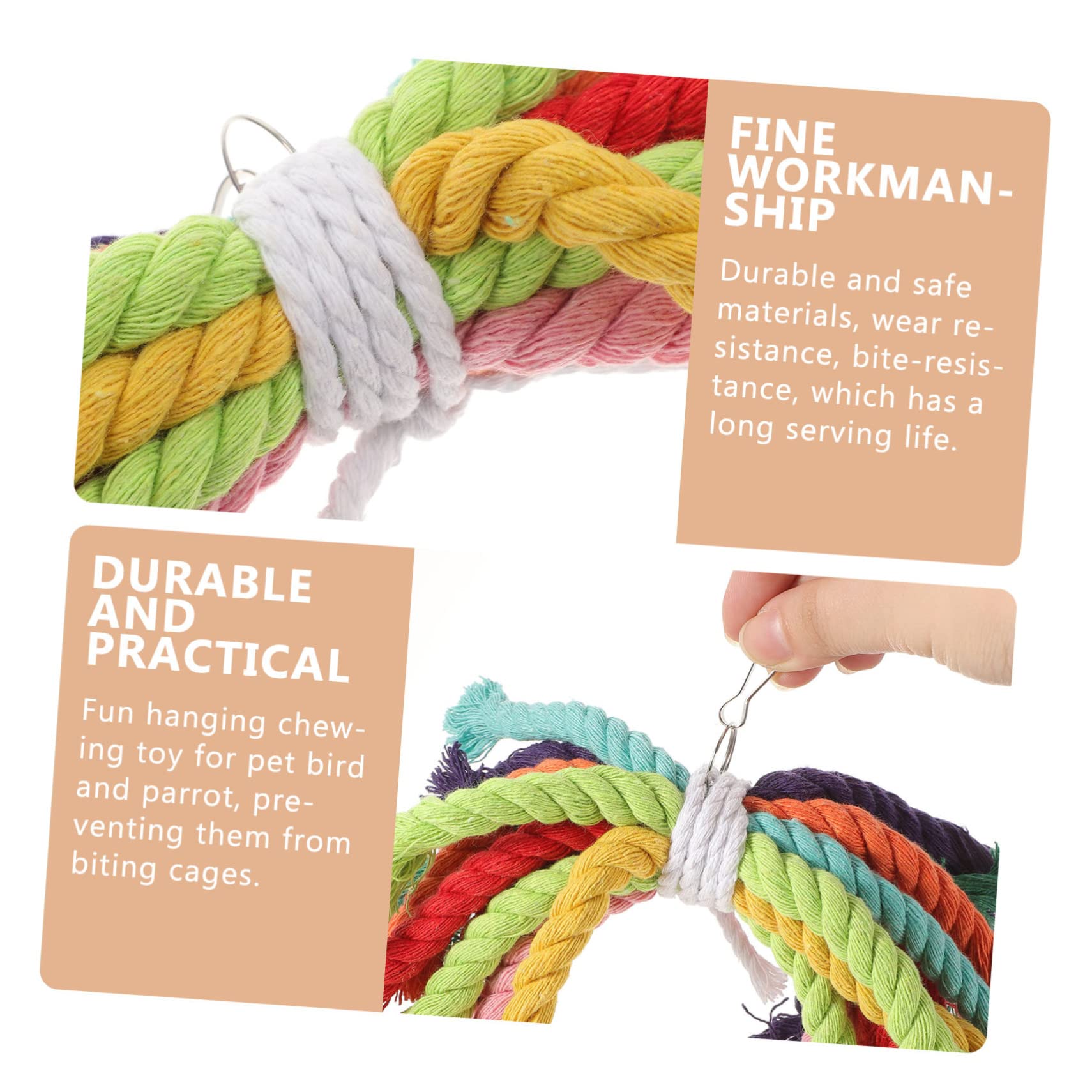minkissy 5stücke Parakeet Baumwollseil Spielzeug Für Vögel Sicheres Kauspielzeug Für Papageien Wellensittiche Nymphensittiche Multifunktionale Vogelspielzeuge Mit Aufhängung Für