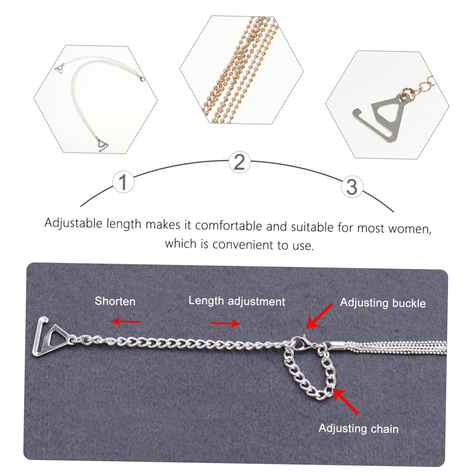 GALPADA 6pares Correas De Sujetador Ajustables Perlas Para Mujeres Diseño Antideslizante Para Bodas y Ocasiones Especiales
