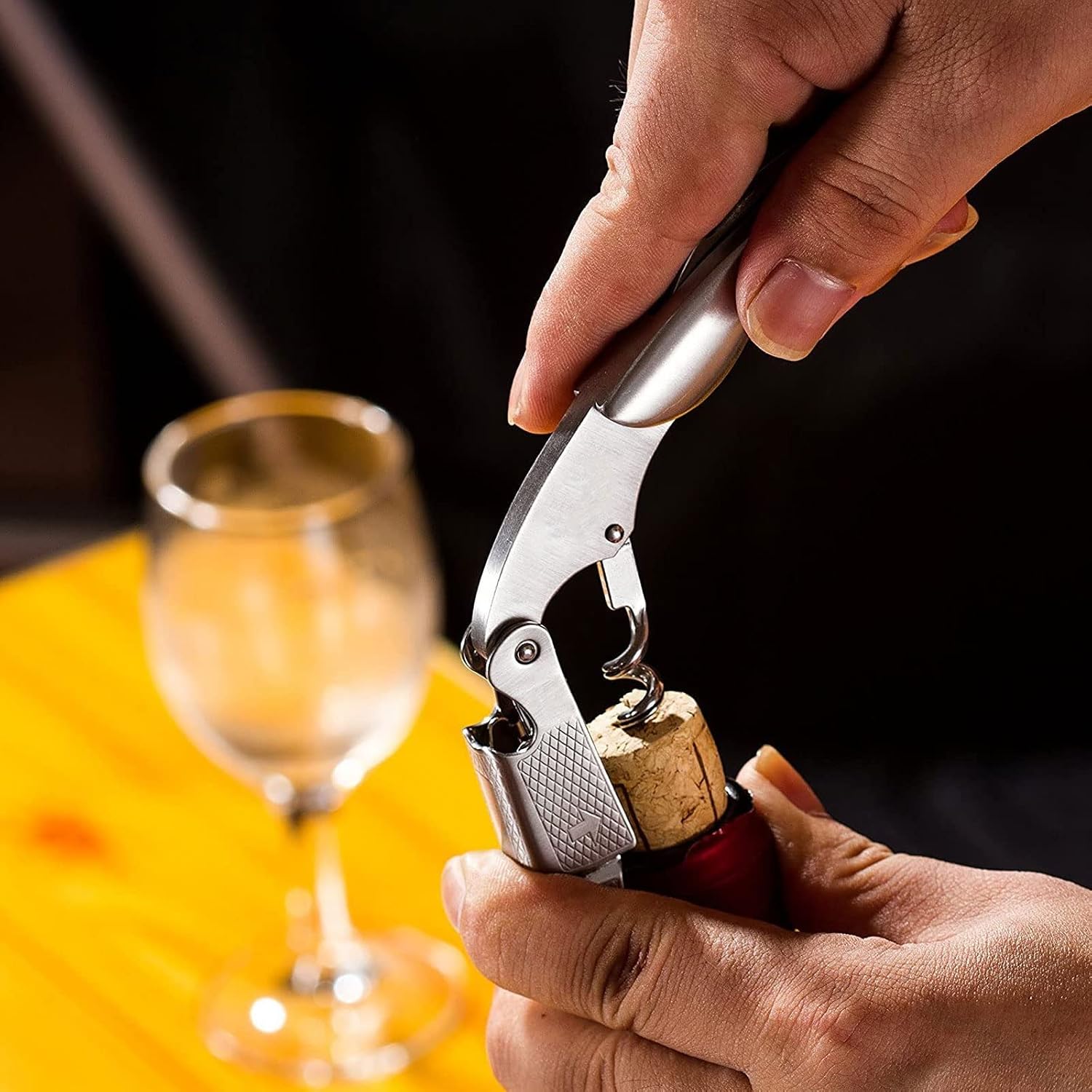 2 Packs Professional Waiter Corkscrew Wine Openers Set, Wine Bottle Opener, Stainless Steel Cork Screw with ABS Body, Wine Opener Beer Opener and Foil Cutter for Bartender Wine Lovers,Silver