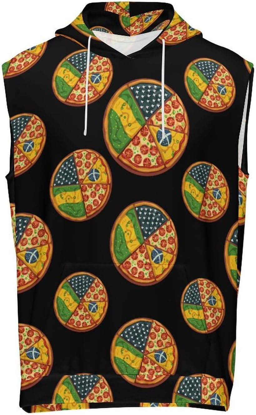 Men's Workout Hooded Tank Tops Sleeveless Muscle Gym T-Shirts