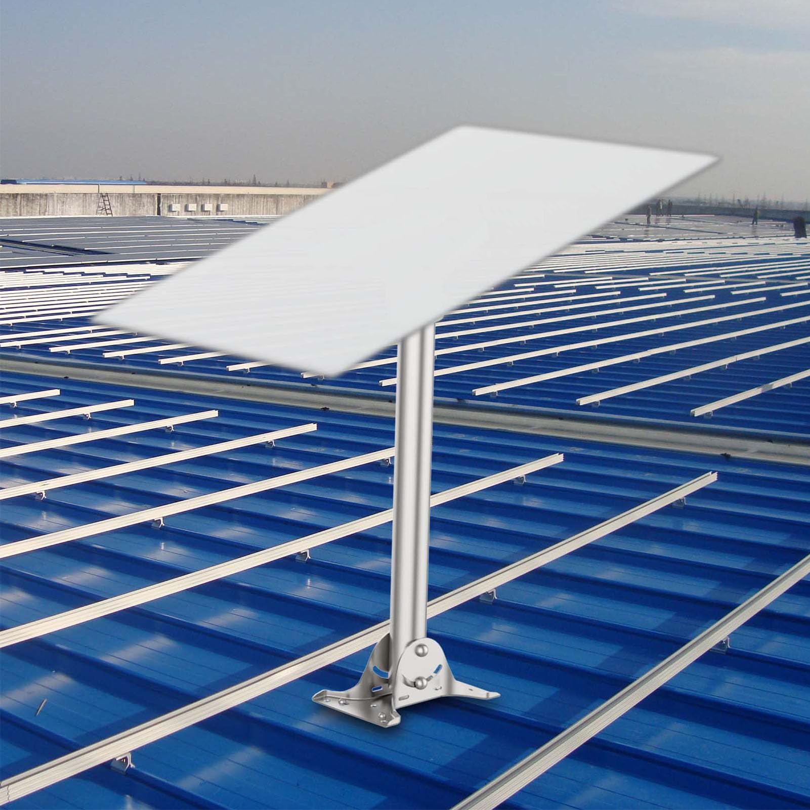 Support Mural Réglable avec Adaptateur de Tuyau pour Antenne Parabolique Gen 3 V3, Blanc, Extérieur, Résistant à L'eau, Matériaux UV, Diamètre 53 Mm