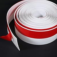 Vista 3 de TORRAMI Burlete de Silicona Ancho de 3 Pulgadas de Ancho y 20 Pies de Largo, Sello Tapón de Corrientes de Aire para Puerta de Granero y Garaje Blanco