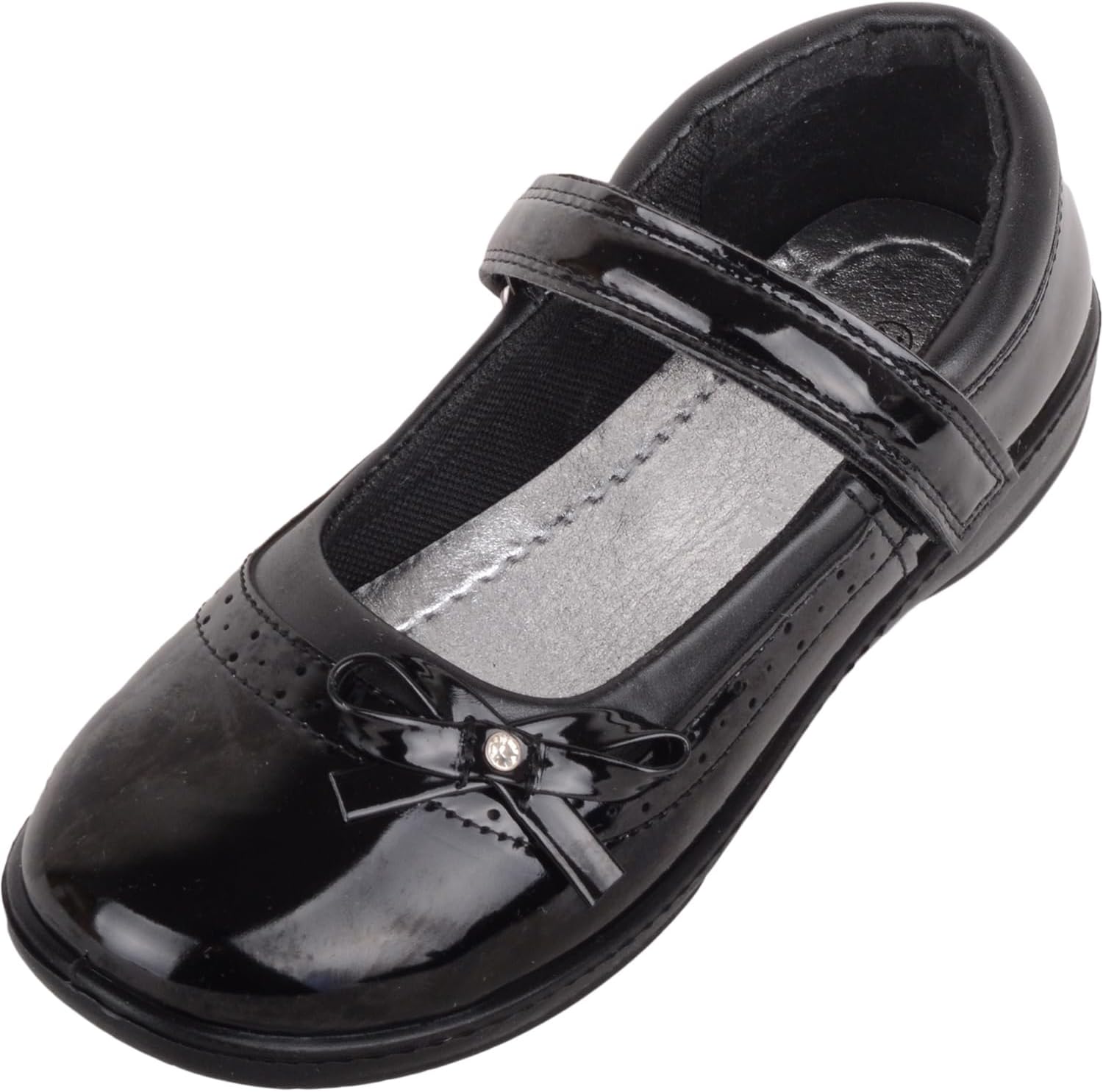 ABSOLUTE FOOTWEAR Kinderen Kinderen Meisjes Faux Lakleer T-Bar Touch En