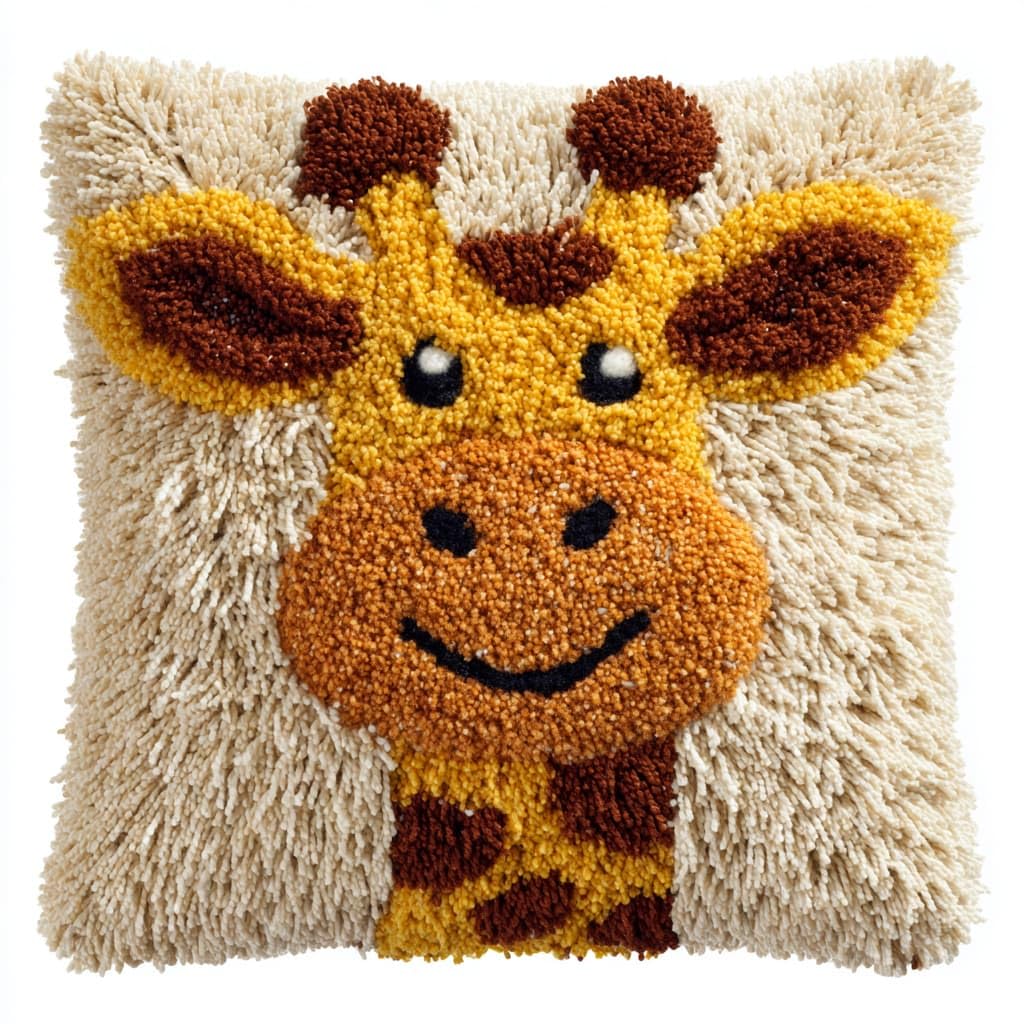 WallustrioaW Latch Hook Cushion Kits,Animal Giraffe
