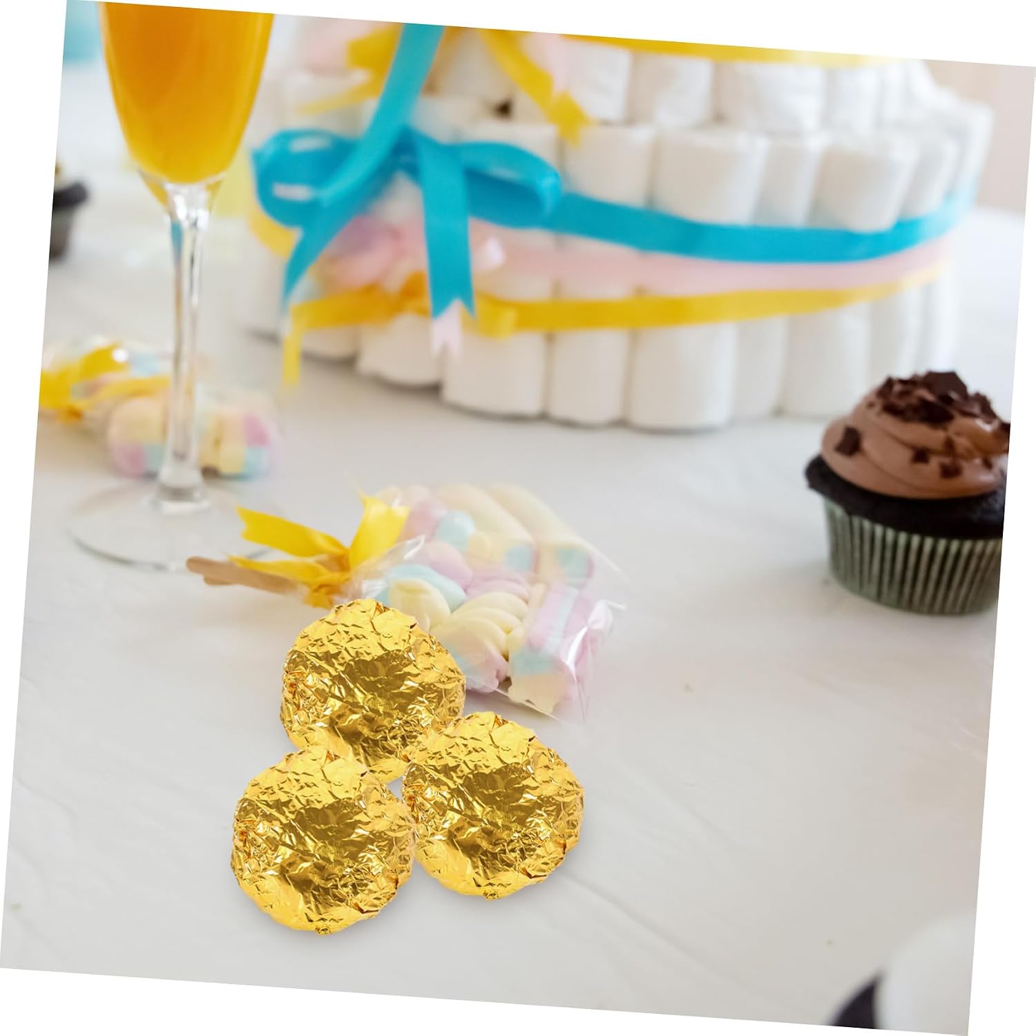 600pcs Aluminum Foil Wrapping Paper Food-grade Candy Packaging Bright Finish for Chocolates Biscuits and Handmade Treats