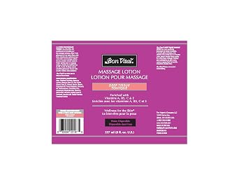 Bon Vital' Deep Tissue Massage Lotion, 8 Oz, Professional-Grade Moisturizing Lotion for Deep Tissue Therapy, Non-Greasy Skin Softening Formula, Muscle Relaxation, Unscented