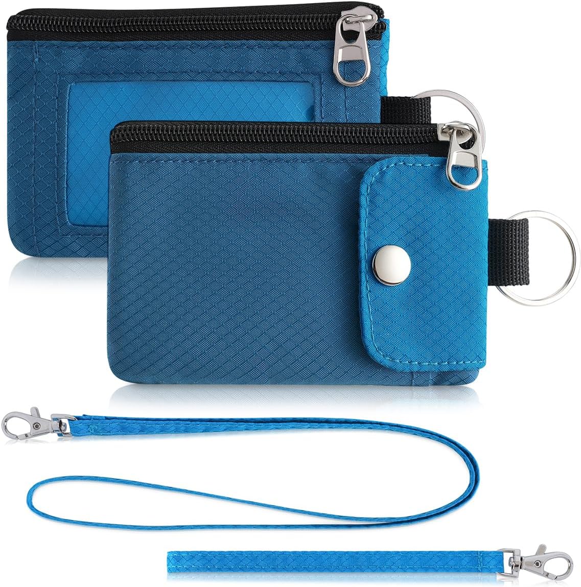 Artpaxy Minimalist Mens Wallet Keychain RFID Blocking Zipper Small Womens Wallet